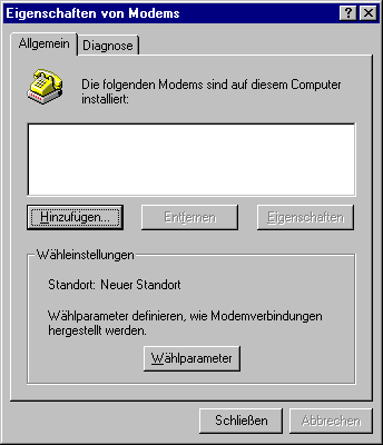 Eigenschaften von Modems