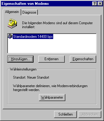 Eigenschaften von Modems