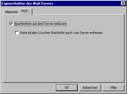 Eigenschaften des Mail-Servers